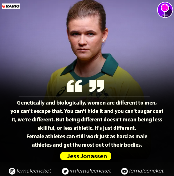 imfemalecricket's tweet photo. Australia allrounder Jess Jonassen has a message for everyone who underestimates female athletes. 

#IWD2022 #IWD #WomensDay https://t.co/j8YG0pp27m