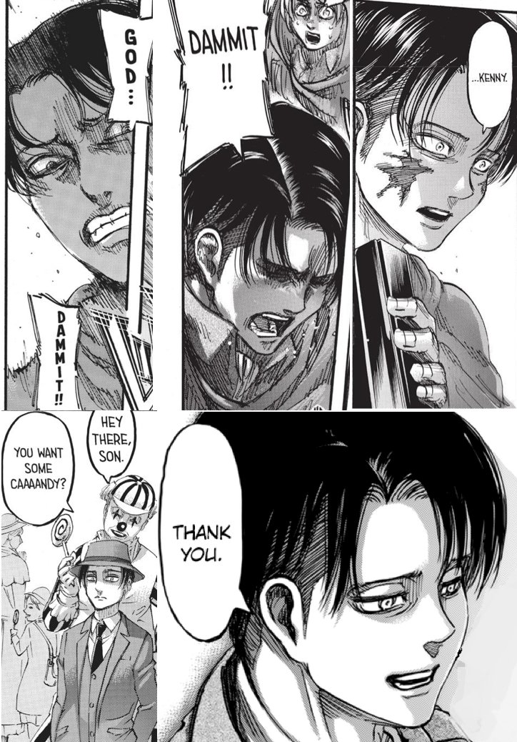 whofavoredfire's tweet photo. I don't see Levi as that stoic all things considered, or at least the "rarely shows emotion" thing I see perpetuated by the fandom isn't supported imo

Trying to repress pain to not burden others &amp; being cool-headed + controlled in battle isn't the same as rarely emoting imo https://t.co/1h6rit2N8G