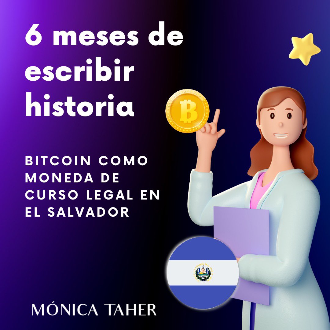 A 6 meses de tener #Bitcoin como moneda de curso legal en #ElSalvador 

- Más educación 
- Más #inversión 
- Más iniciativas de Responsabilidad Social Corporativa (RSC) que beneficiarán a la sociedad
- #BonosVolcán 
- #BitcoinCity 
- Más leyes que se vienen

#BTC #blockchain