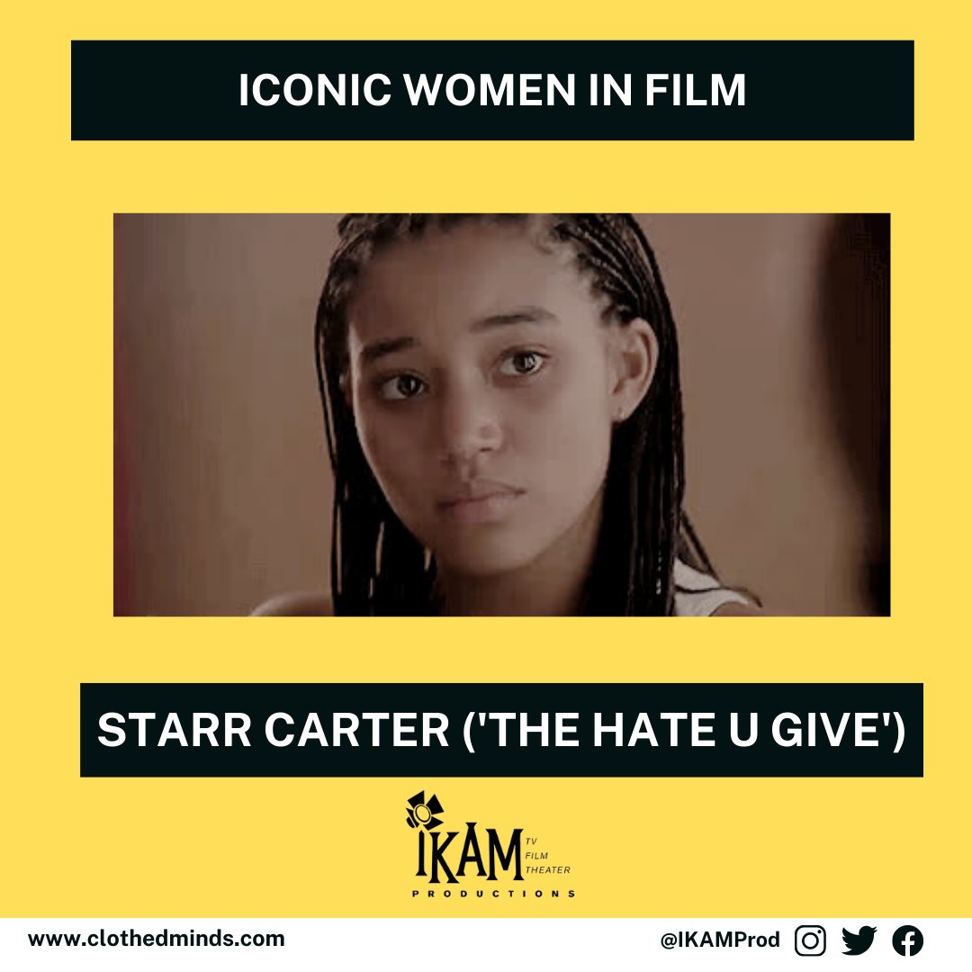 Today we highlight Starr Carter, played by Amandla Stenberg, in the movie 'The Hate U Give,' based on the book of the same name by Angie Thomas. #BlackWomenInFilm #IKAMTalks #BlackGirlMagic #WomensHistoryMonth https://t.co/AxltZoxfpy