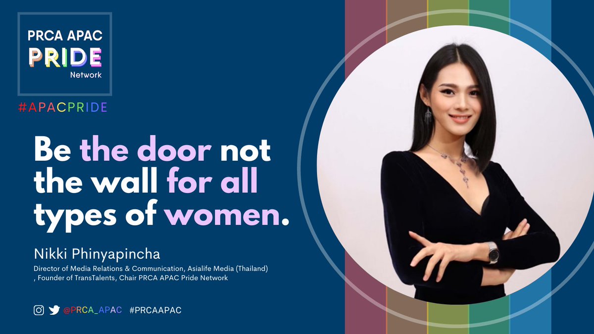 PRCA_APAC's tweet photo. PRCA APAC recently launched the PRCA APAC Pride Network.
Today on #InternationalWomensDay, there is hot critical debate on whether a Transwoman is a woman.
We were fortunate to speak to Nikki Phinyapincha about this topic.
๐https://t.co/Izdv9YO3Hb
#PRCAAPAC #APACPRIDE https://t.co/khA1KfoY3K