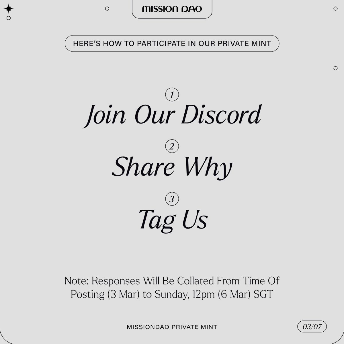 MissionDAO's tweet photo. MissionDAO Private Mint Announcement

Today, we’re here to announce that we’re opening up our Private Mint to you - our MissionDAO community. We’re so excited to have you join us on this journey to advance the Kingdom of God on Earth and in the Metaverse.

#cryptocurrency #crypto https://t.co/KQRPK58DNx