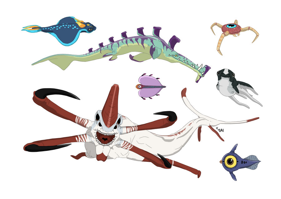y41lp13's tweet photo. #subnautica #subnautica_fauna #reaperleviathan #stalker #cuddlefish #rabbitray #bladderfish #peeper #cavecrawler #art
(Old SUBNAUTICA stuff I drew around... 2019. I totally forgot of post it here until today. I would love to try to draw more SUBNAUTICA stuff in the future) https://t.co/U4AFPEHXa7