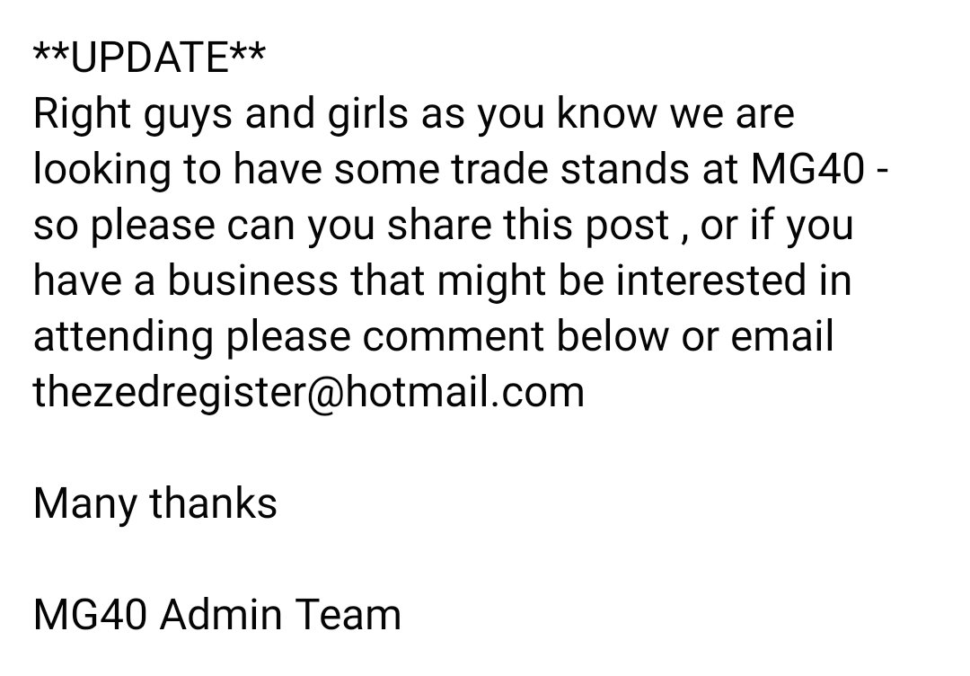 mg40event's tweet photo. **traders we want you** https://t.co/5Rbn0vrEYD