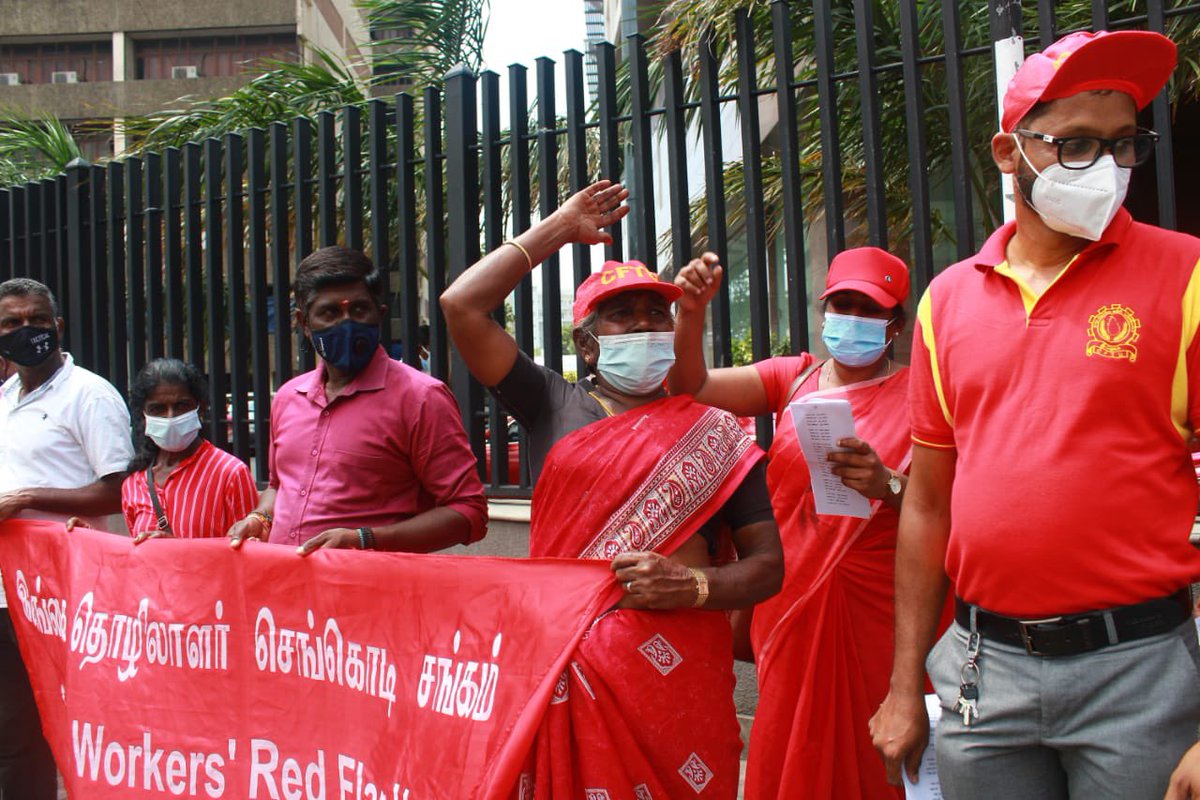 EmDeeS11's tweet photo. Since the Wages Board decision to provide Rs.1000 #basicwage to #plantation #workers last yr, plantation companies have retaliated by not signing the #CollectiveAgreement, increasing the daily plucking quota, reducing the # of work days given, withholding maternity benefits...-1 https://t.co/69DWkYEDrh