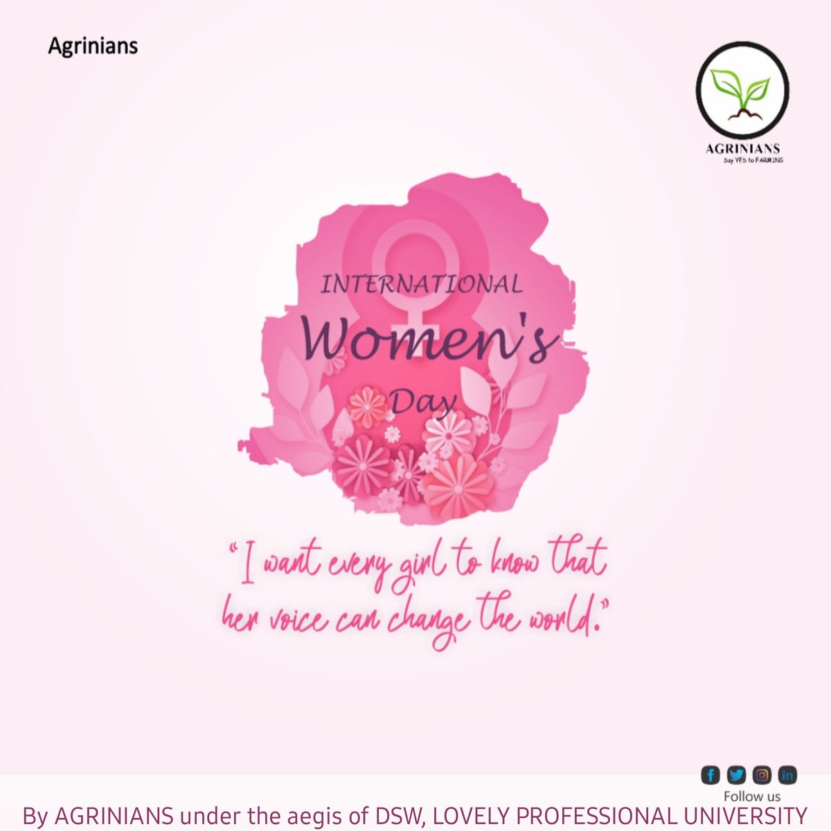 agrinianslpu's tweet photo. International Women's Day is celebrated every year on March 8 to recognise the social, economic, cultural and political achievements of women.
 Happy International Women's Day
#internationalwomensday #womenempowerment 
#lpuuniversity #agrinians #sayyestofarming https://t.co/3ZqCKlziiT