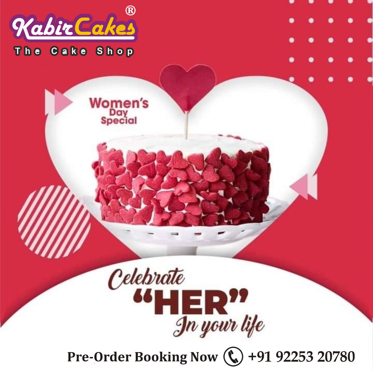 KabirCakes's tweet photo. Celebrate HER in your Life 
Happy International Women's Day 

संपर्क क्रमांक : 📱 +91 9225320780

#KabirCakes #bakery #Cakeshop #WomensDaySpecialCake #GiftsForHer #अहमदनगर #InternationalWomensDay #जागतिकमहिलादिन #InternationalWomensDay2022 #HappyInternationalWomensDay #Ahmednagar https://t.co/cyjyHCreiR