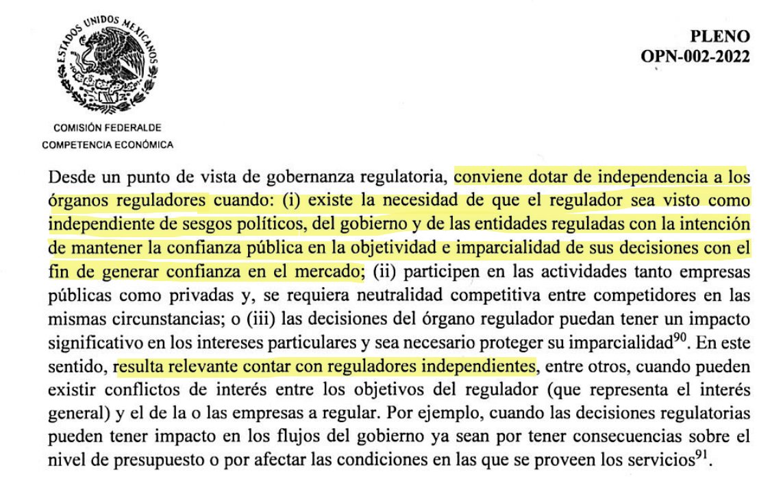 Justo lo que platicamos el otro día <a href="/SeveroLMestre/">Severo Lopez Mestre</a> <a href="/GMonroyEnergy/">Gonzalo Monroy</a> . Hoy visto desde la opinión de la COFECE como Organismo Constitucionalmente Autónomo.