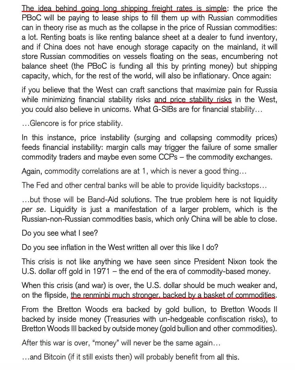 APompliano's tweet photo. "When this crisis (and war) is over, the U.S. dollar should be much weaker and, on the flipside, the renminbi much stronger, backed by a basket of commodities." - Zoltan Pozsar

Read: https://t.co/7RwrgLeJAu https://t.co/PicZlqViXP