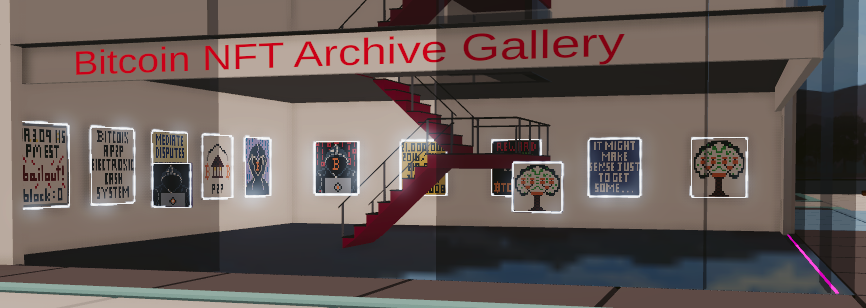 bitagio's tweet photo. Learn how it all started with Bitcoin through NFTs in the metaverse. Bitcoin NFT Archive Gallery is now open in Decentraland at 19,-84. Please stop by for a visit. We are just getting started.
#Decentraland #gallery #nfts #nftart #nftcollector https://t.co/b0olUqT1iJ