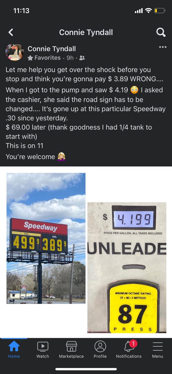seremela05's tweet photo. Can we say #fasleadvertising @Speedway ? SMH. 😑 “the price is right, our sign is just wrong.” https://t.co/u3QYDi8pef