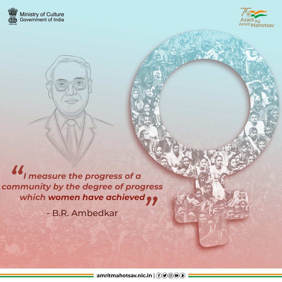 AmritMahotsav's tweet photo. Let us embrace the vision of the father of our Indian constitution who paved the way for women's rights of Independent India !!

#AmritMahotsav #MainBharatHoon #InternationalWomensDay #WomensDay #WomensDay2022 #WomensHistoryMonth https://t.co/RBr2M1llA4