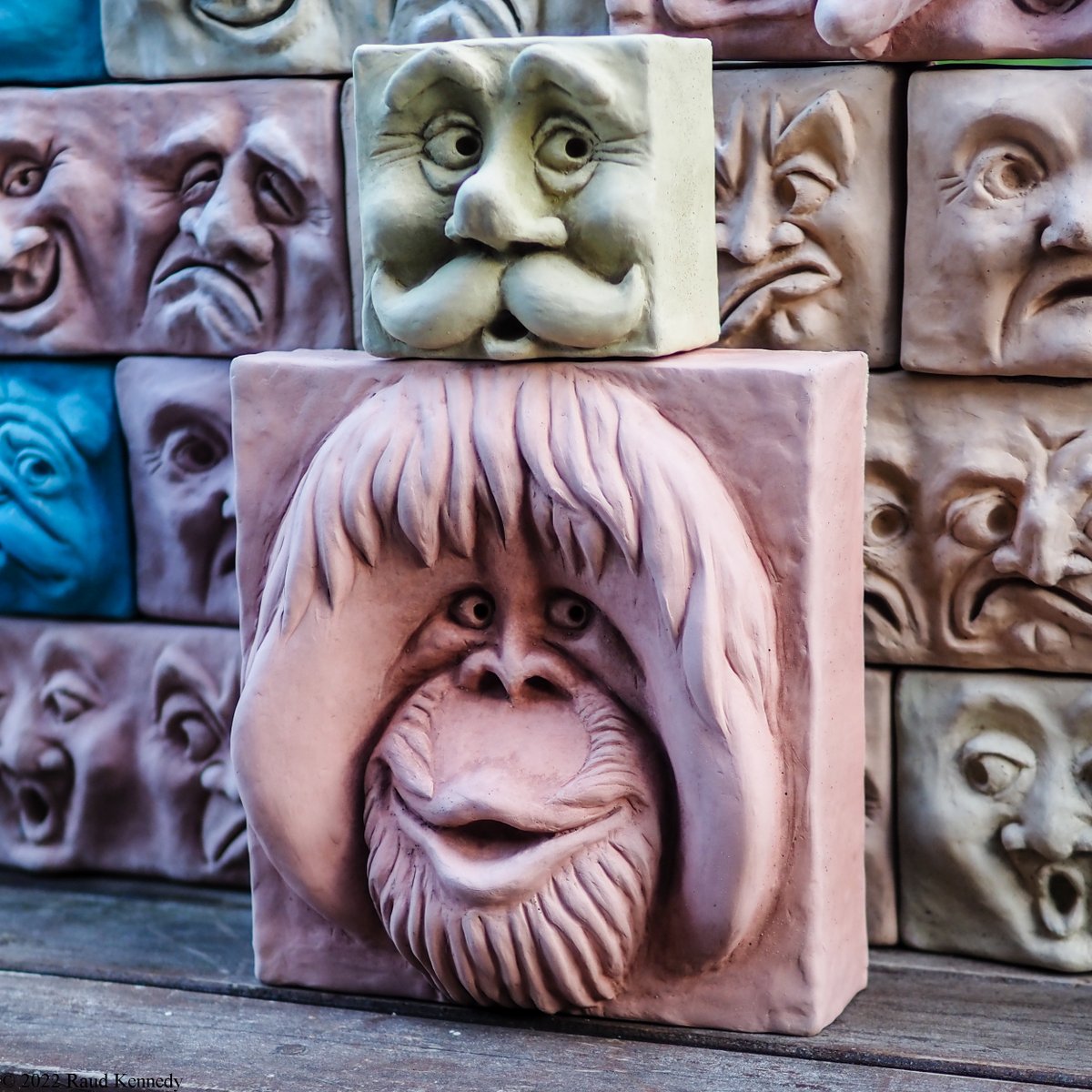 raudkennedy's tweet photo. Here are the results of the new molds I made yesterday, the orangutan and the old timer. I really like how both turned out. These are a couple of new colors too. #brick #art #sculpture #brickfaces #facesinbrick #gardenart #cement #cementart #cementall https://t.co/3lJVnikPtL