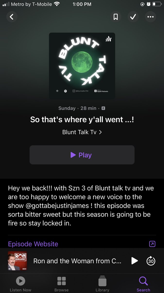 I drop a new podcast over the weekend <a href="/blunttalktv1/">blunttalktv</a>