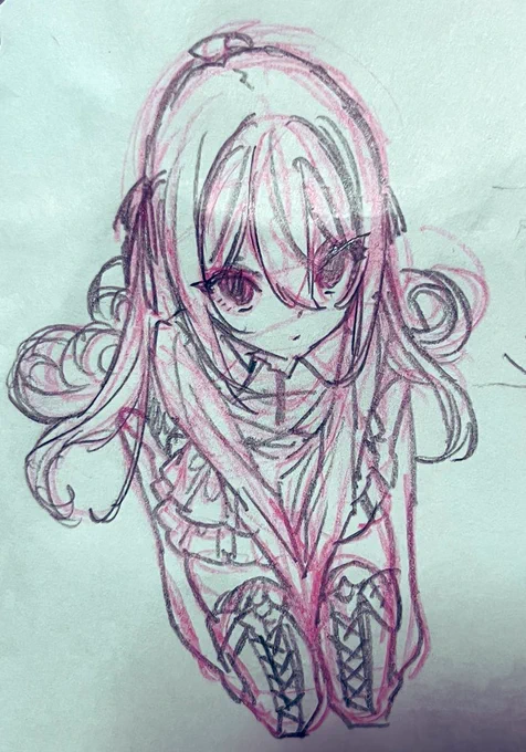 数ヶ月前のスケッチメア
アナログラフの方が上手く描けてるし表情も豊かだからデジタルより可愛い気がする… 