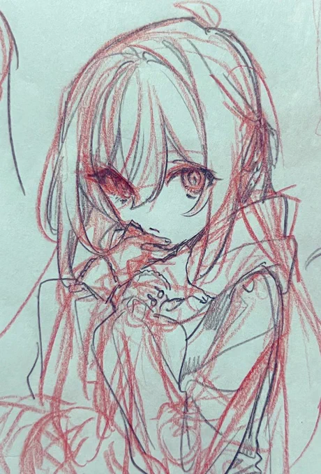 数ヶ月前のスケッチメア
アナログラフの方が上手く描けてるし表情も豊かだからデジタルより可愛い気がする… 