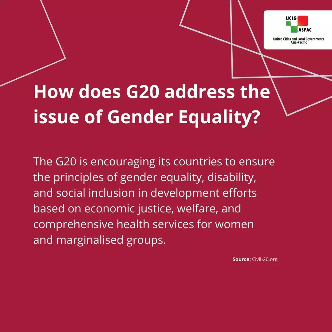 uclgaspac's tweet photo. Local governments are key drivers in ensuring women & children live safe, healthy lives. Gender equality is a human right, so let's ensure that no one is left behind! Here are the Asia-Pacific stats, insights & priorities in the context of G20.
#Insight4Leader
#4BetterLocal https://t.co/FVRBbWKVjj