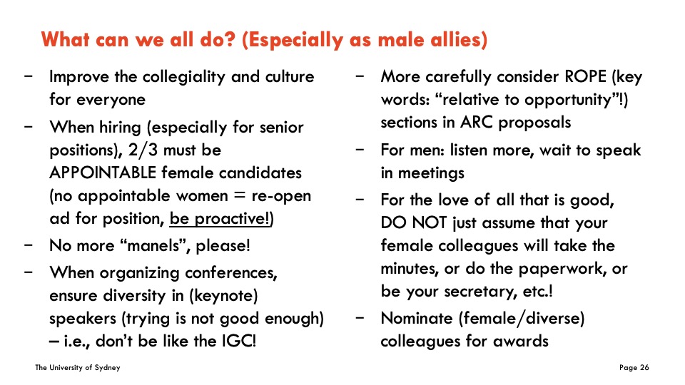 Sabin Zahirovic (@tectonicsz) on Twitter photo A few people from today's panel discussion asked me to share this slide. This is the tip of the iceberg, so would love to hear if there are other practical things we (esp. men) can do to improve diversity and inclusion? I learned so much today! <a href="/WOMEESA/">Women in Earth & Environmental Science Australasia</a> <a href="/mardi_mcneil/">Dr Mardi McNeil (she/her)</a> A few people from today's panel discussion asked me to share this slide. This is the tip of the iceberg, so would love to hear if there are other practical things we (esp. men) can do to improve diversity and inclusion? I learned so much today! <a href="/WOMEESA/">Women in Earth & Environmental Science Australasia</a> <a href="/mardi_mcneil/">Dr Mardi McNeil (she/her)</a>