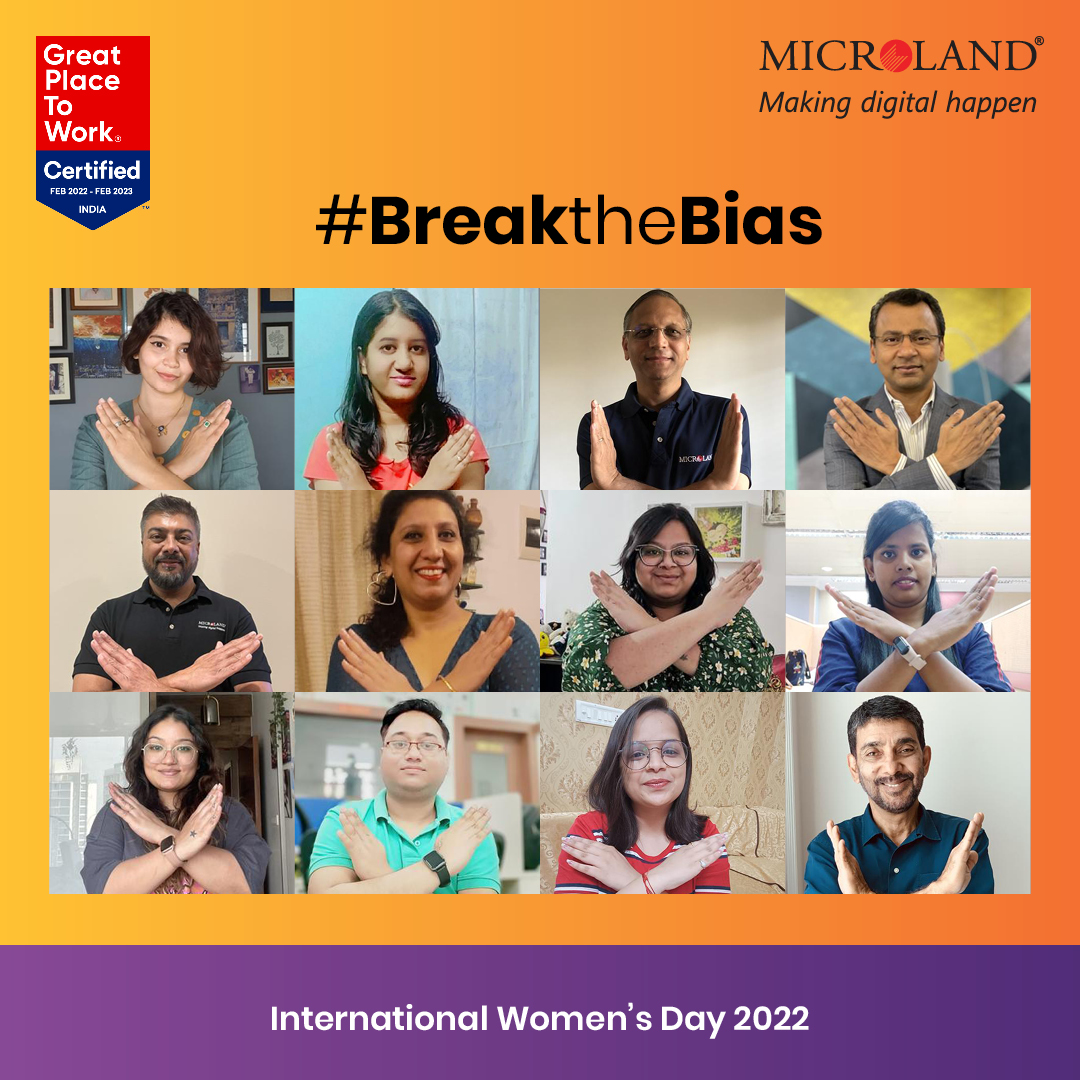 MicrolandLtd's tweet photo. On International Women’s Day 2022, we at Microland, stand together to #BreakTheBias, and help build a more diverse, equal and inclusive world. Wish you all a Happy International Women’s Day!
#iwd2022 #microlanders #peopleprioritized https://t.co/B00qkZsfwO