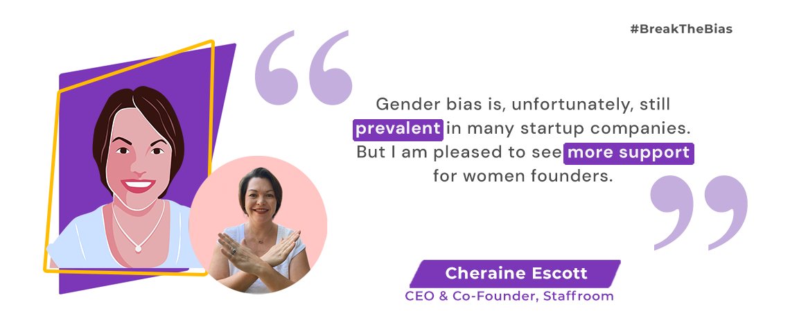 Sleek_corp's tweet photo. Charaine Escott, CEO &amp; Co-founder of #Staffroom_School shares her experience with biases in the business world and how she combats them through her company. 

#SleekinSpotlight #IWD2022 https://t.co/6WIkQpbJfY