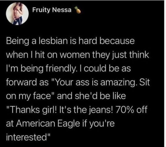 gowthamsanathan's tweet photo. Yap...being lesbian is hard....🙃 https://t.co/jHWgEMyscN
