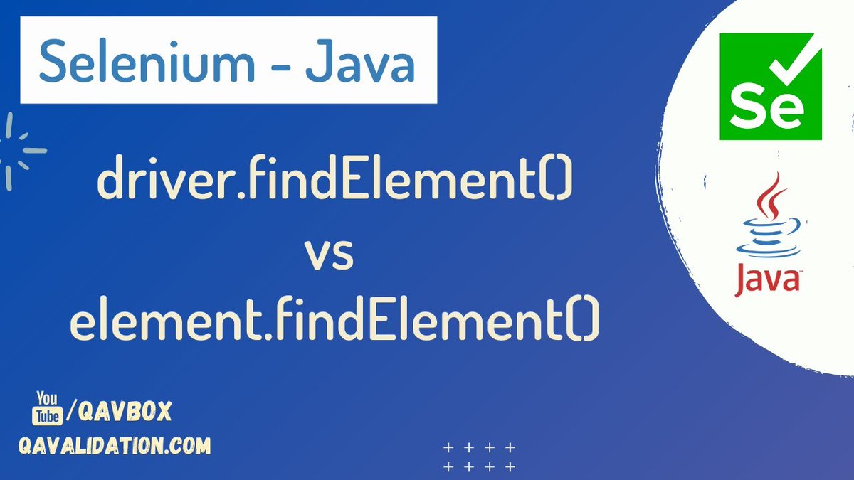 qavalidation's tweet image. #qavbox #qavalidation #seleniumtesting 
driver.findElement() vs webElenent findElement()
Subscribe n share!
youtu.be/qqFMijRoXqU