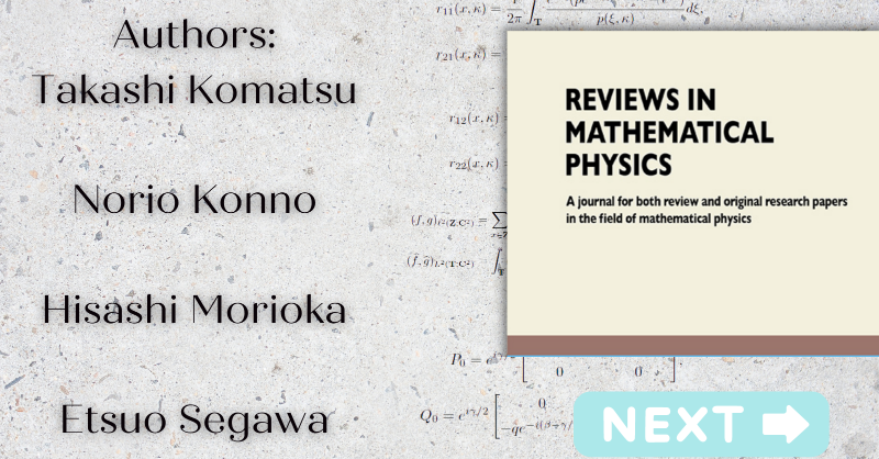 worldscientific's tweet photo. Generalized #eigenfunctions for #quantum walks via path counting approach.
Subscribe to access: https://t.co/BtNZZP2obe
#RMP #ReviewInMathematicalPhysics #theuniversityoftokyo #YokohamaNationalUniversity