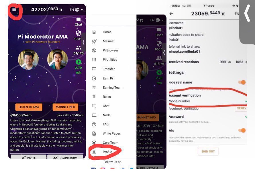 Picoin__Pi's tweet photo. 📢#pi Verification must be completed 
👇 
Open the pi homepage, click on the upper left corner ≡, then click on the profile, click on the verification behind Facebook, or email or phone

It is recommended to use Facebook verification, the verification is the easiest！ ✅is Ok 👍 https://t.co/qI9x6dliRy