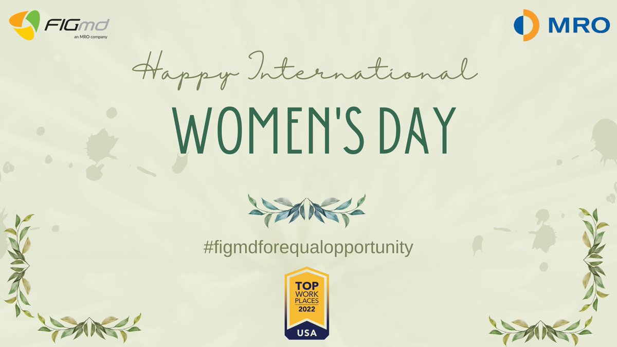 FigmdI's tweet photo. Happy Women's Day !
#figmd #mro #figmdforequalopportunity #breakthebias2022 #breakthebias #womensday2022 https://t.co/vXIpYzcEZs