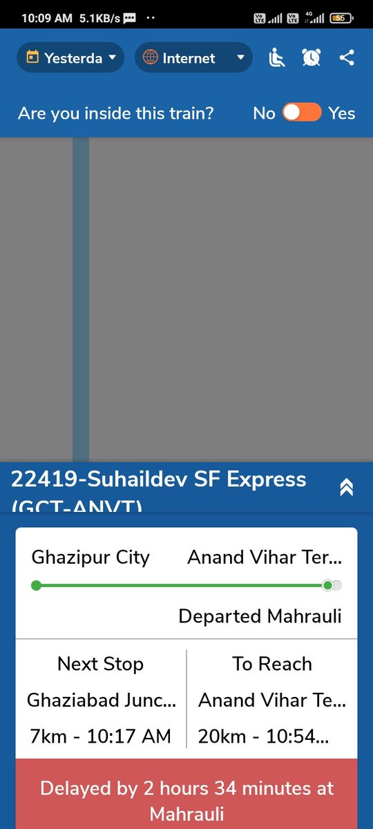 Verma213283's tweet photo. @RailMinIndia sir, please improve railway timing shedule.Train no. 22419 total running distance 814 km only name superfast actually 3hr delay unnecessary stopped others train passes but it's on hold.Many student/employee are affected due to unnecessary stopes. https://t.co/Usn0Dm2PJR