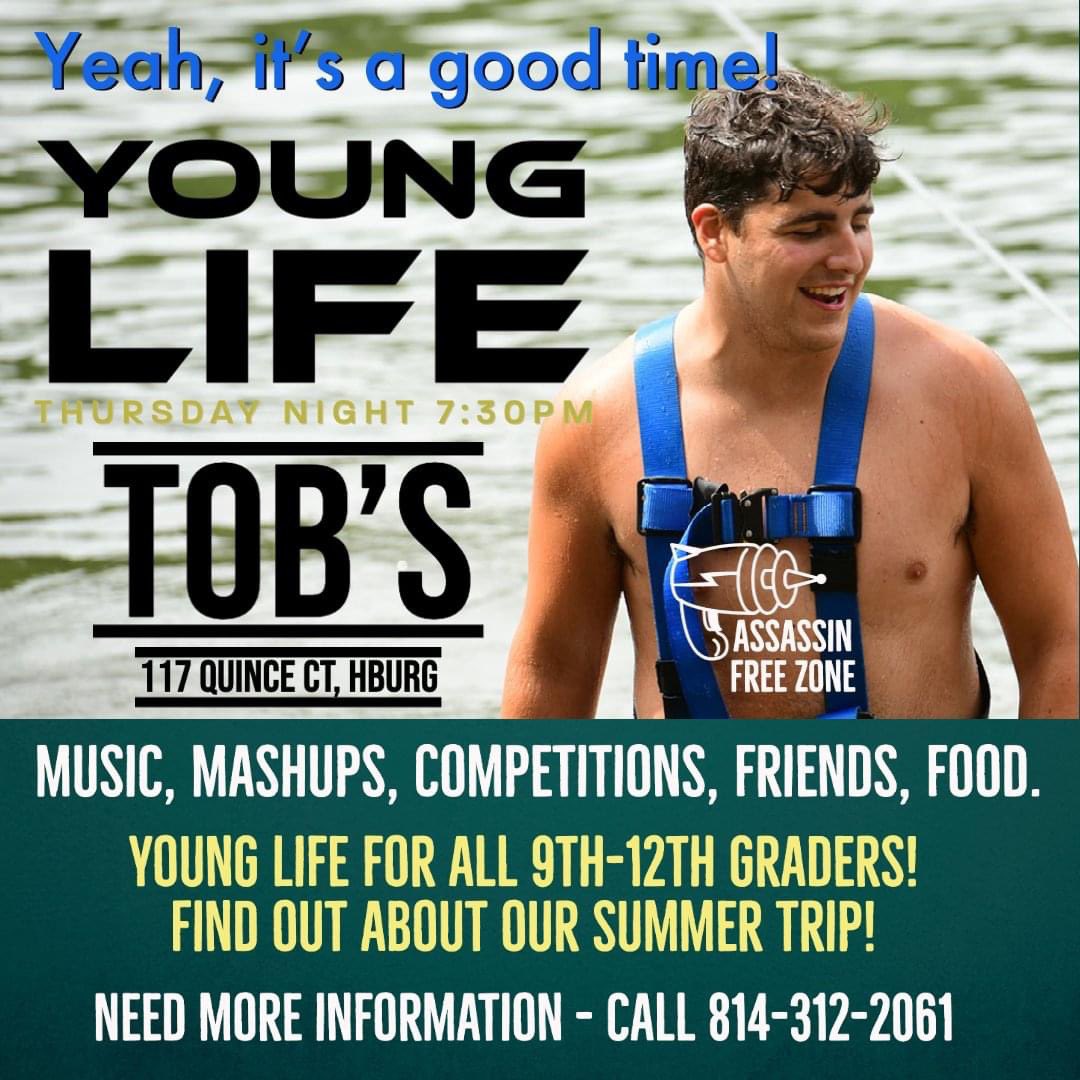 TimOBrienYL's tweet image. This week we are moving Young Life to Thursday so that we can all go cheer on the Lady Tigers at home Wednesday Night!  We are going to have a blast - so many last week - even more this week!  Bring your friends - all 9th - 12th graders are encouraged to be a part of Young Life.