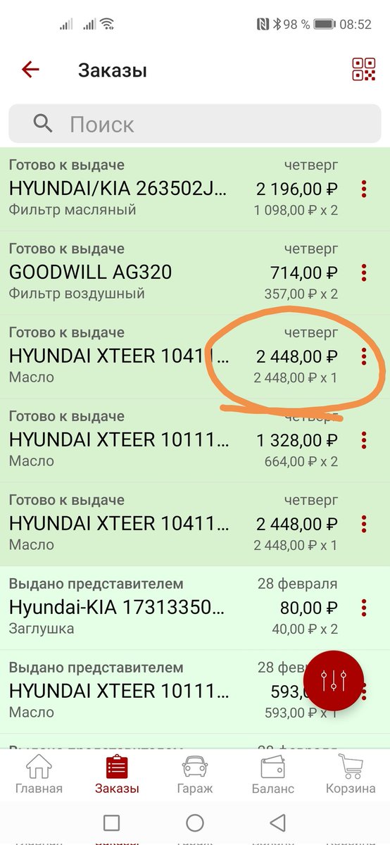 Разница 7 дней