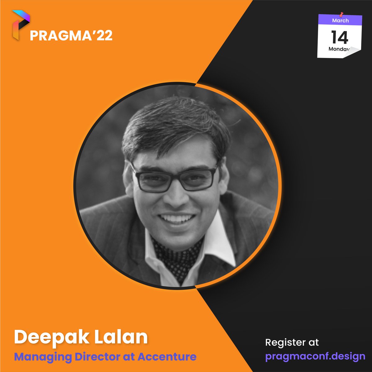 IIITAPragma's tweet photo. We are elated to announce Deepak Lalan as a speaker for Pragma'22. Deepak's work at Accenture has revolved around Blockchain, Cloud, Data and much more.
Climbing Pragma's virtual dais on 14th March, he will be talking about the Power of 3 - Blockchain, AI and IoT.
#Pragma22 https://t.co/p4lhKVx3jH
