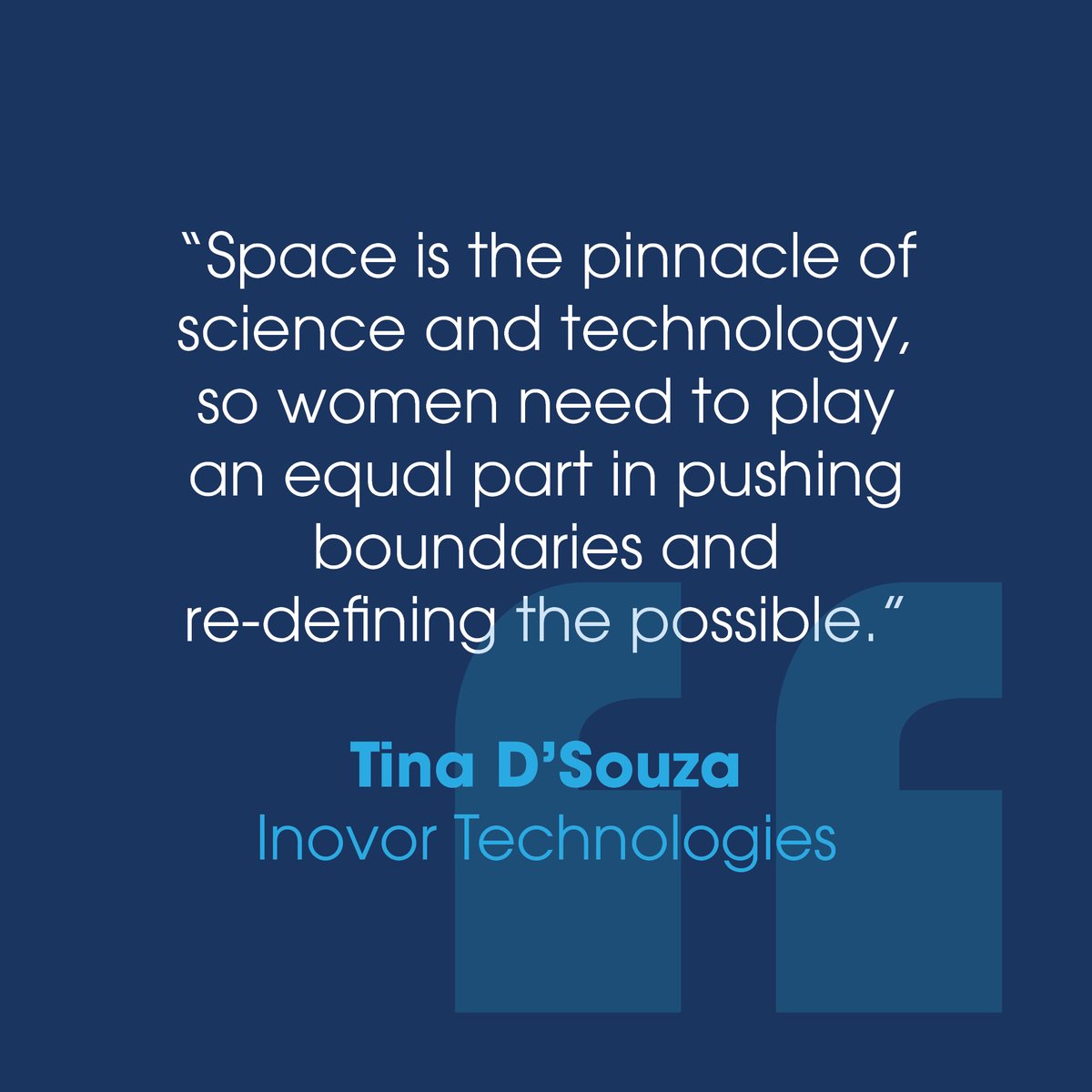 Meet Tina D'Souza, Senior Project Manager <a href="/inovortech/">Inovor Technologies</a>.🛰

We spoke to Tina about her career and her advice for women wanting to join the space industry. 👉 bit.ly/3vNTZwM 

#IWD2022 #BreakTheBias #InternationalWomensDay