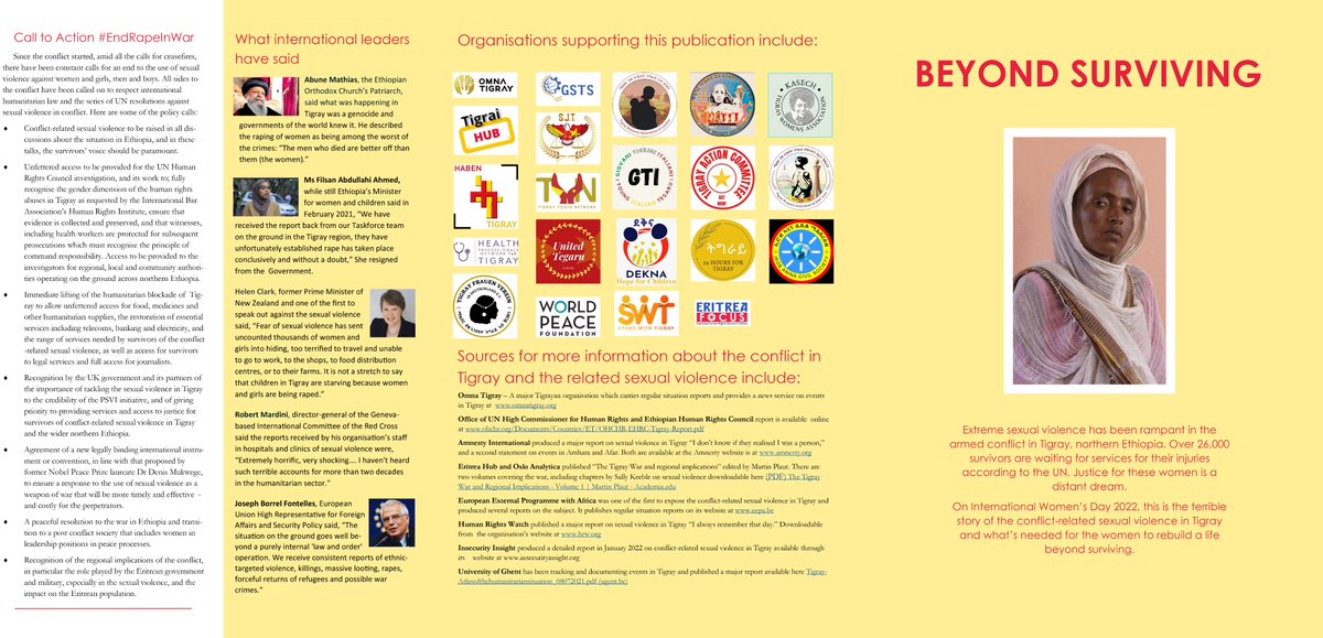 _HabenTigray's tweet photo. Haben Tigray wants to highlight the need for action beyond awareness of the dire situation that women of Tigray have been facing as survivors of sexual violence in Tigray war. We endorse this document and urge you to be informed and take action at your capacity #BeyondSurviving https://t.co/eQKyoVSLZP