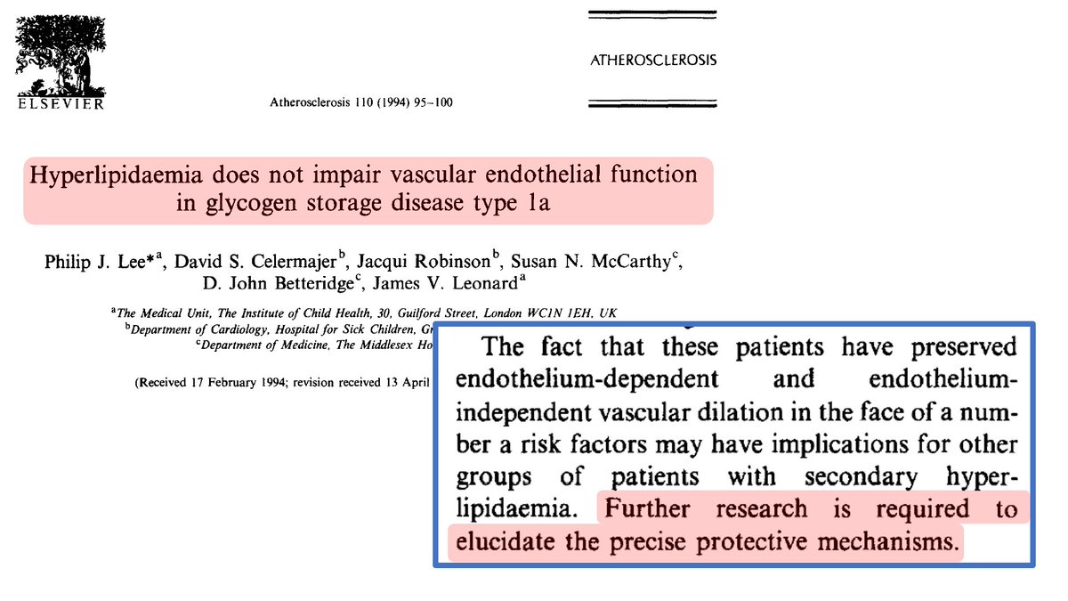 7/ I went down a rabbit hole on GSD1a for a long time given it would have been a great analog to look at in this context. Do they have higher atherosclerosis? As it turns out -- not really...