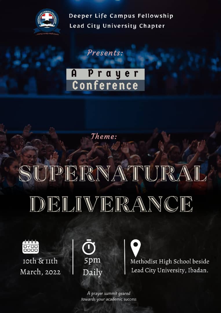 There are many bound by the devil as they are slaves to sin and satanic afflictions, yet their deliverance has been procured by God already!

At Supernatural Deliverance, a prayer conference, freedom from all kinds of bondages is assured. 

Date: Thursday & Friday
Time: 5pm https://t.co/05CC6EIgOl