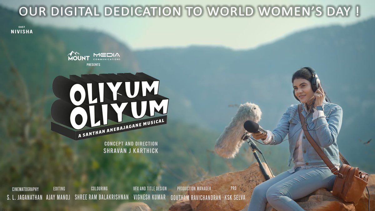 Desingh Periyasamy (@desingh_dp) on Twitter photo Happy to launch Women's Day Album Song | Oliyum Oliyum | Mount Media | Nivisha | Santhan... youtu.be/-54ugxY7N1Q via <a href="/YouTube/">YouTube</a>
<a href="/Mountmediagroup/">Mount Media Communications</a>
<a href="/shravankarthick/">Shravan J karthick</a>
<a href="/santhanmusician/">santhanmusician</a>
<a href="/Jagan07364814/">Jagan</a> @Ajaymanoj_mj <a href="/RAGHURAM930/">RAGHU RAM RAVICHANDRAN</a> <a href="/coolvika/">VPR</a> @KskSelvaPRO #womensday #OliyumOliyum Happy to launch Women's Day Album Song | Oliyum Oliyum | Mount Media | Nivisha | Santhan... youtu.be/-54ugxY7N1Q via <a href="/YouTube/">YouTube</a>
<a href="/Mountmediagroup/">Mount Media Communications</a>
<a href="/shravankarthick/">Shravan J karthick</a>
<a href="/santhanmusician/">santhanmusician</a>
<a href="/Jagan07364814/">Jagan</a> @Ajaymanoj_mj <a href="/RAGHURAM930/">RAGHU RAM RAVICHANDRAN</a> <a href="/coolvika/">VPR</a> @KskSelvaPRO #womensday #OliyumOliyum