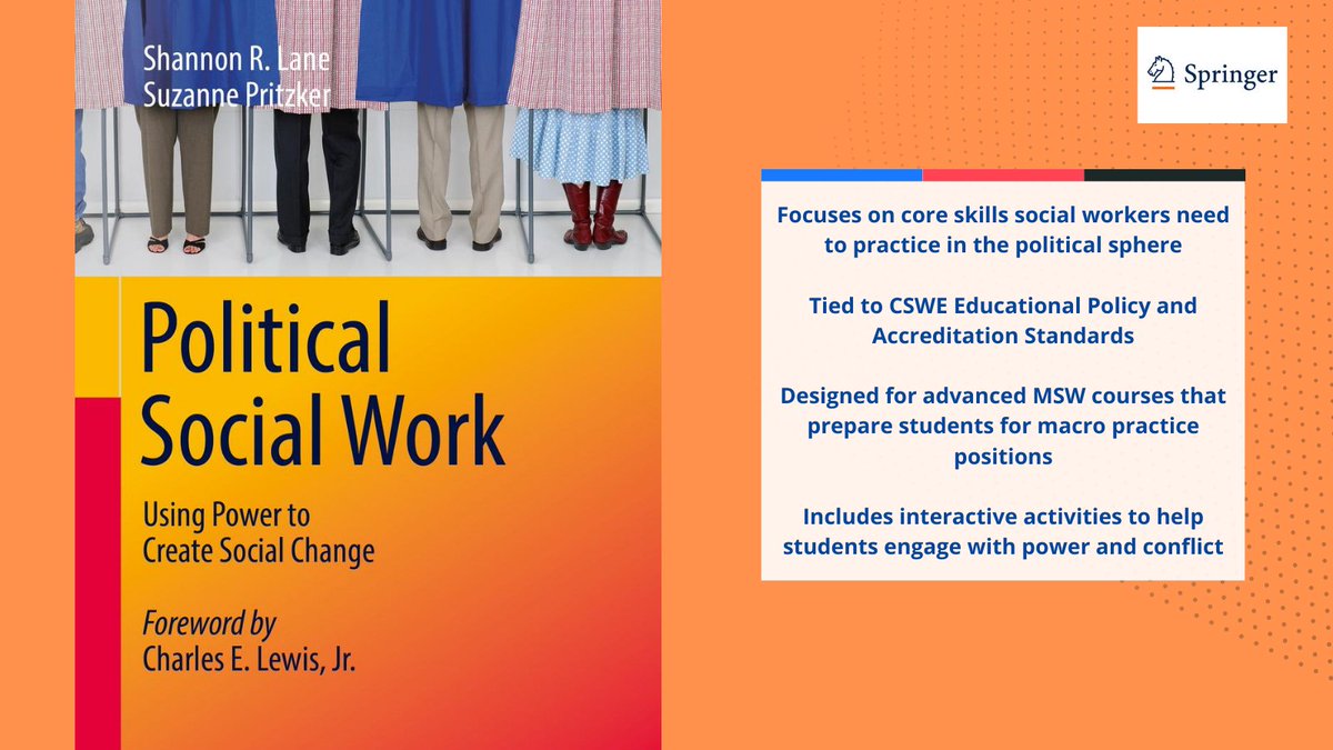 SpringerSW's tweet photo. Tomorrow is #SocialWork Day on the Hill: #Political Social Work: Using Power to Create Social Change by @drshannonlane & @suzannepritzker is 20% off with code 20DIY221 (expires Mar 31) @CRISPontheHill #FutureofDemocracy #SWMonth2022 #RightTimeforSocialWork https://t.co/4r2XCi06gp https://t.co/vYFjjJ5L0B