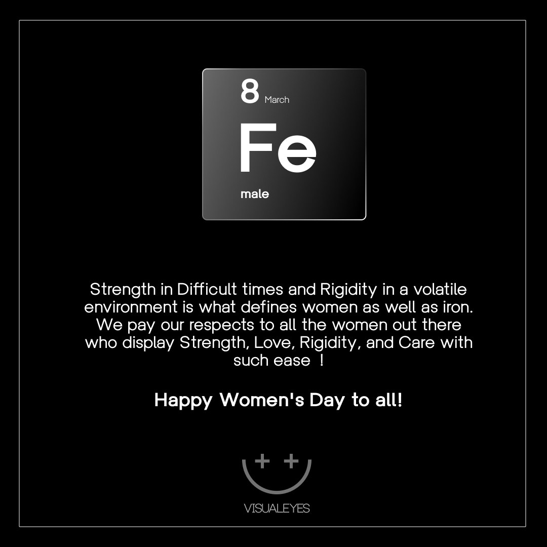 visualeyesx's tweet photo. Strength in Difficult times and Rigidity in a volatile environment is what defines women as well as iron.
We pay our respects to all the women out there who display Strength, Love, Rigidity, and Care with such ease!
Happy Women's Day to all!
#womensday #internationalwomensday https://t.co/ZtZoBzu1Qe
