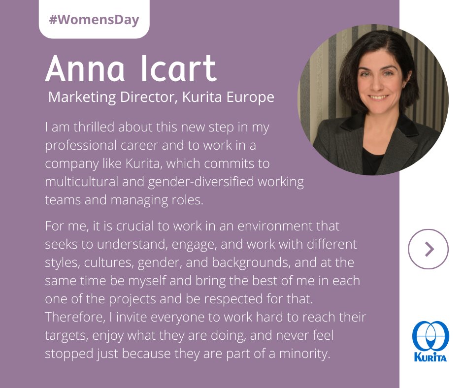KuritaGlobal's tweet photo. Happy Women’s Day!

To commemorate International #WomensDay, we wanted to spotlight the first women to ever be appointed as Director in Kurita Europe. Thanks for inspiring all of us! https://t.co/5gM8OF2aZk