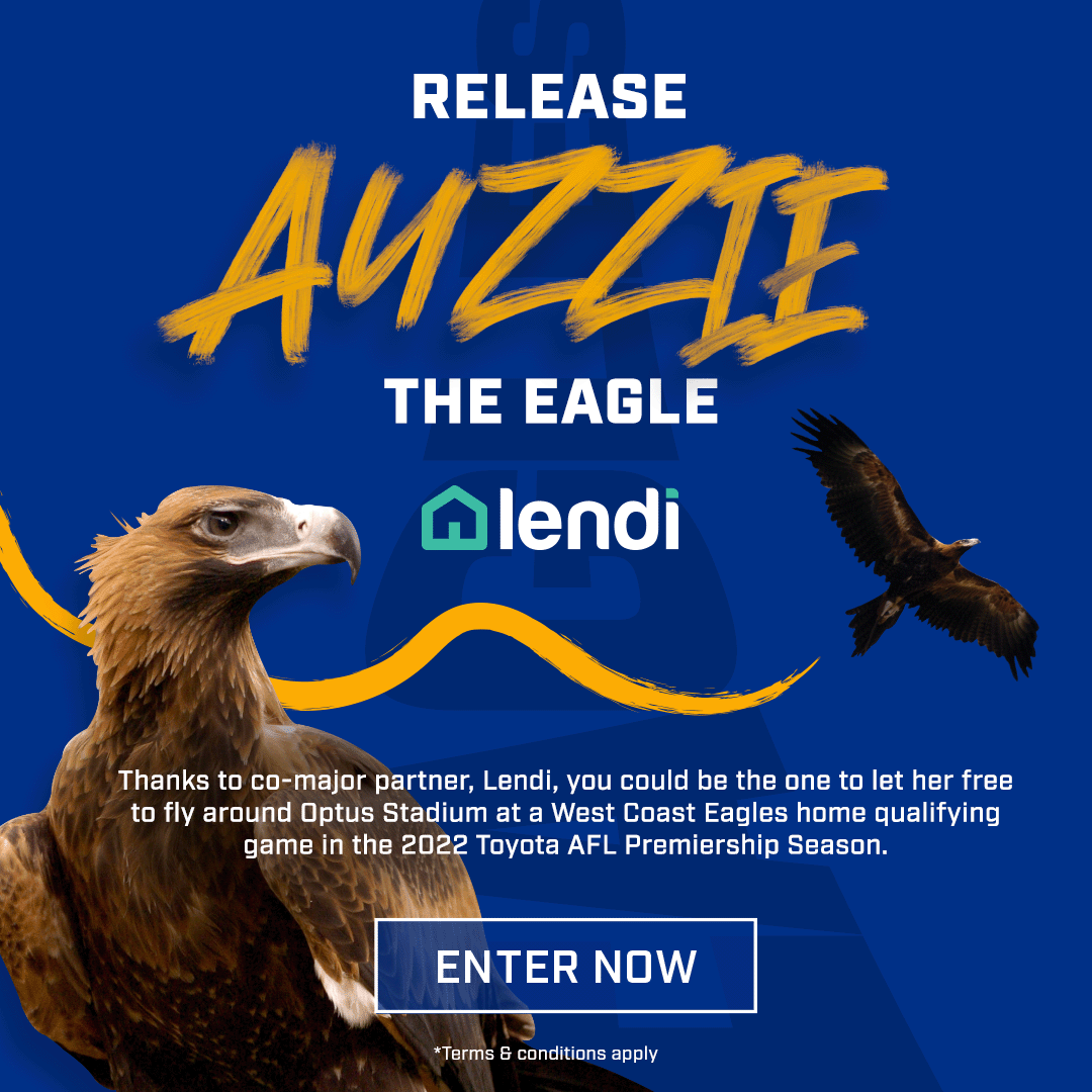 How would you like to release Auzzie, our very own Wedge-Tailed Eagle, before a home game?!

Our mates <a href="/lendiau/">Lendi.com.au</a> are giving you the chance! 

Enter: bit.ly/ReleaseAuz