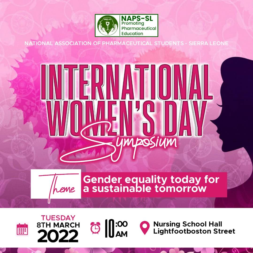 NAPS_SL's tweet photo. International Women's Health Symposium

Happy International Women's Day

March 8th

Come on Come all.

#breakthebias
#IWD
#napssl 
#IPSForg 
#IPSFAfRO https://t.co/Q6xOW3MPvn