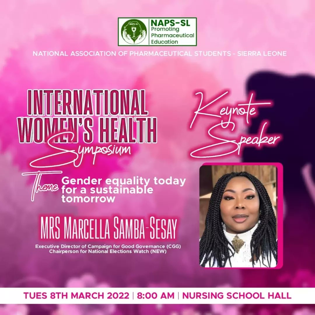 NAPS_SL's tweet photo. International Women's Health Symposium

Happy International Women's Day

March 8th

Come on Come all.

#breakthebias
#IWD
#napssl 
#IPSForg 
#IPSFAfRO https://t.co/Q6xOW3MPvn