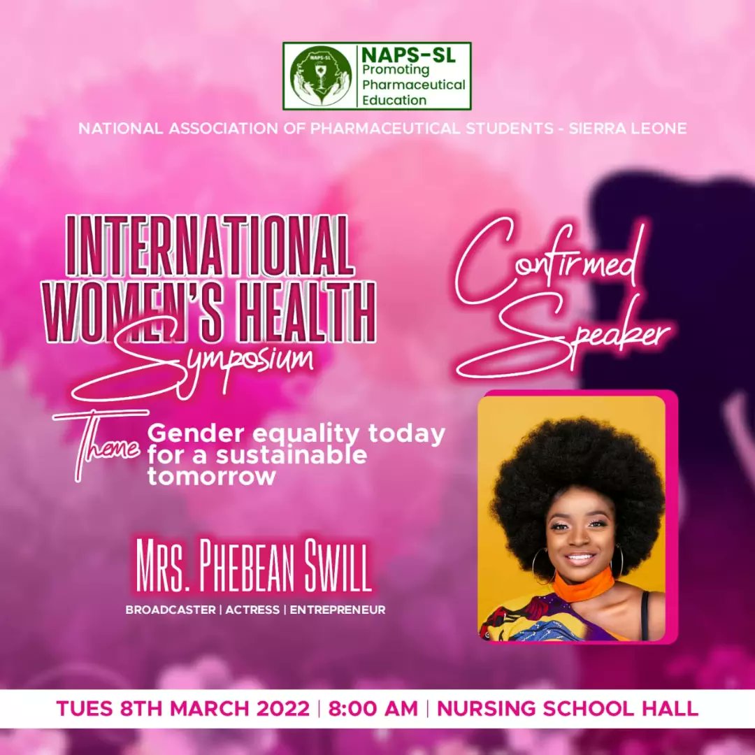 NAPS_SL's tweet photo. International Women's Health Symposium

Happy International Women's Day

March 8th

Come on Come all.

#breakthebias
#IWD
#napssl 
#IPSForg 
#IPSFAfRO https://t.co/Q6xOW3MPvn