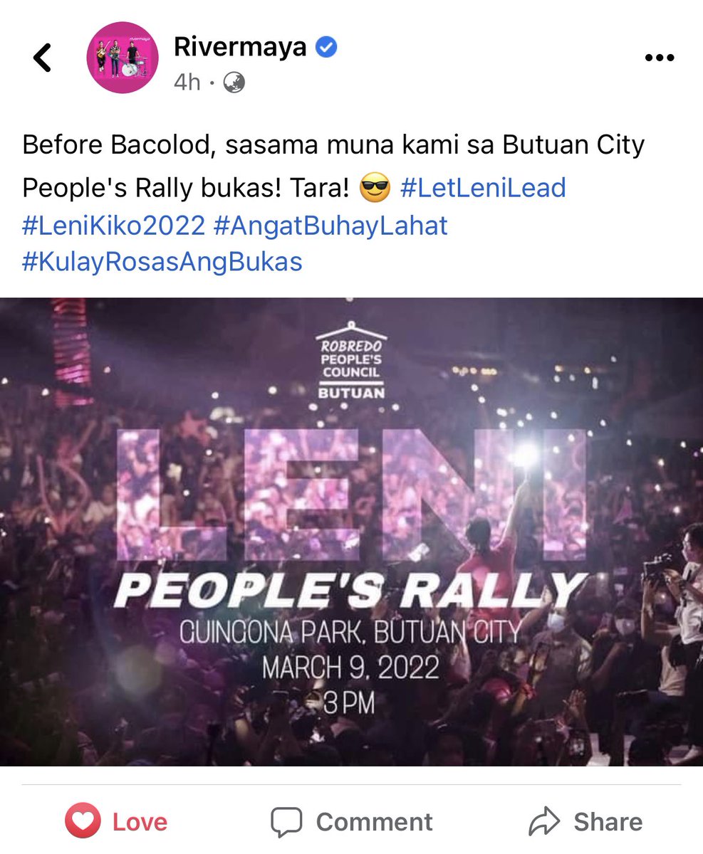 mgoyygoyy's tweet photo. Rivermaya will be in Butuan tomorrow 💖💖💖 #Negrose #SurigaodelSurIsPink #LeniKarajaw #TandagIsPink #LeniKiko2022 #ButuanIsPink https://t.co/gxWNI36aYW