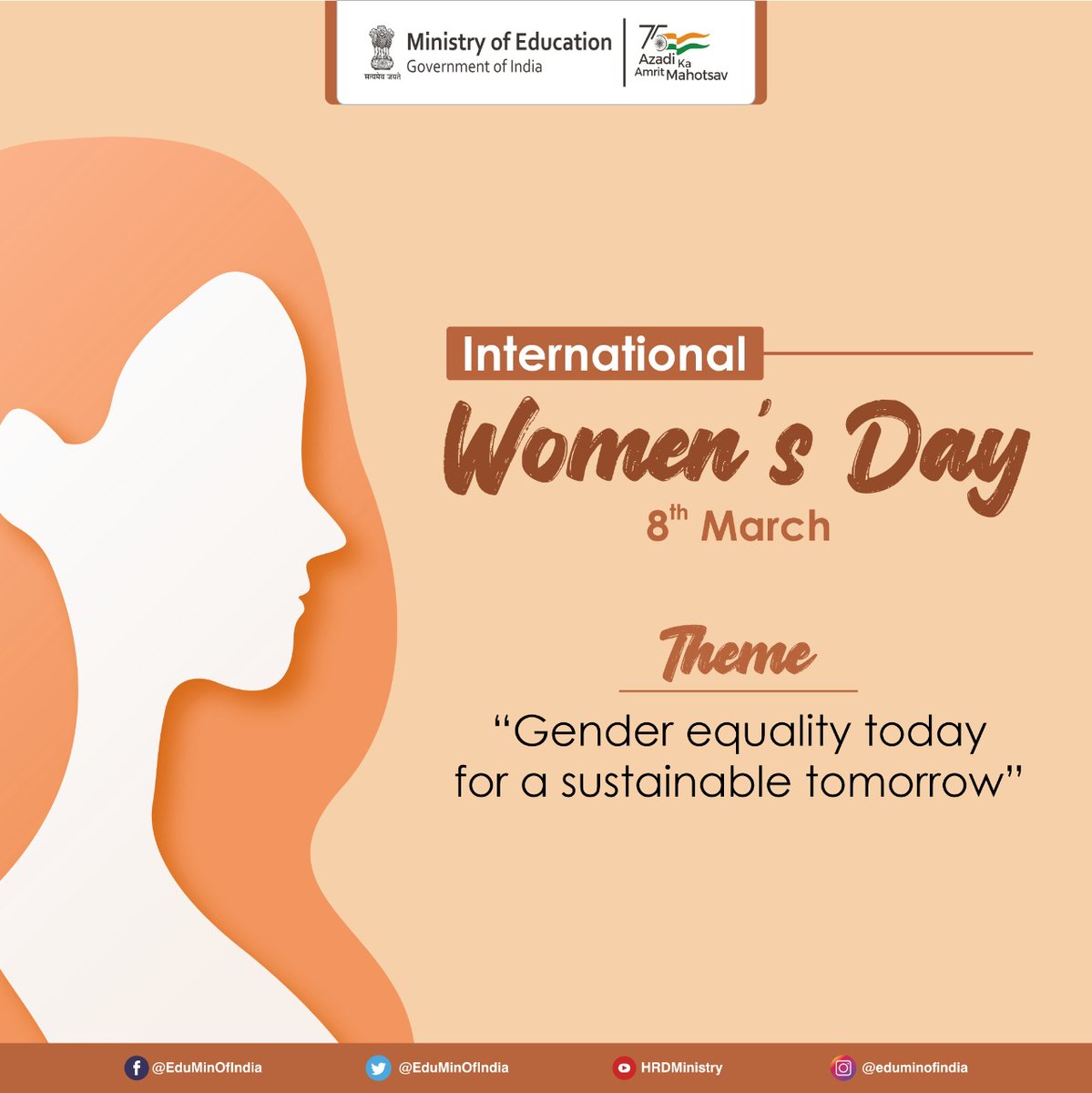 EduMinOfIndia's tweet photo. On #InternationalWomensDay, let’s honour India’s invincible #NariShakti by celebrating the achievements of women from a broad range of spheres &amp; their contributions to the making of New India. #WomensDay https://t.co/9L8fDMWy8Q