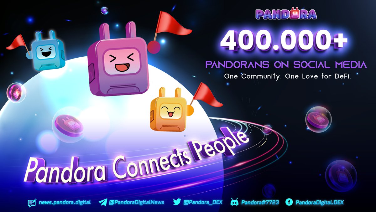 Pandora_DEX's tweet photo. 🔥Pandora has reached a new milestone: 400.000+ members on social media🔥

🚀We could not have come this far without your support, #Pandorans. 

🙌Thank YOU for joining us on this fantastic journey and making it possible!

🌐 See more details: https://t.co/7mEBcbdSKp https://t.co/G4RYb72NLN