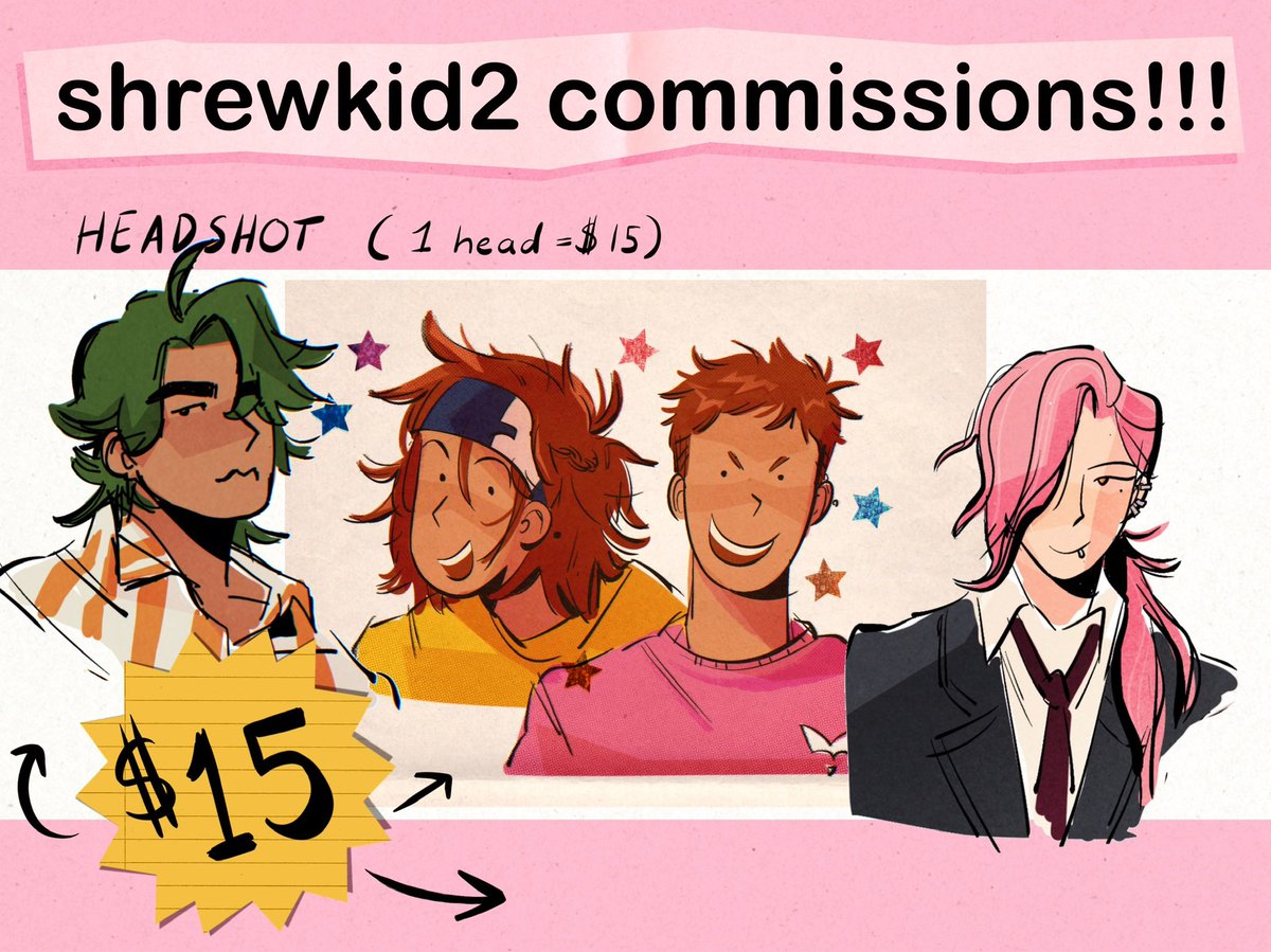 opening 5 slots for coms! dm me if you're interested! 