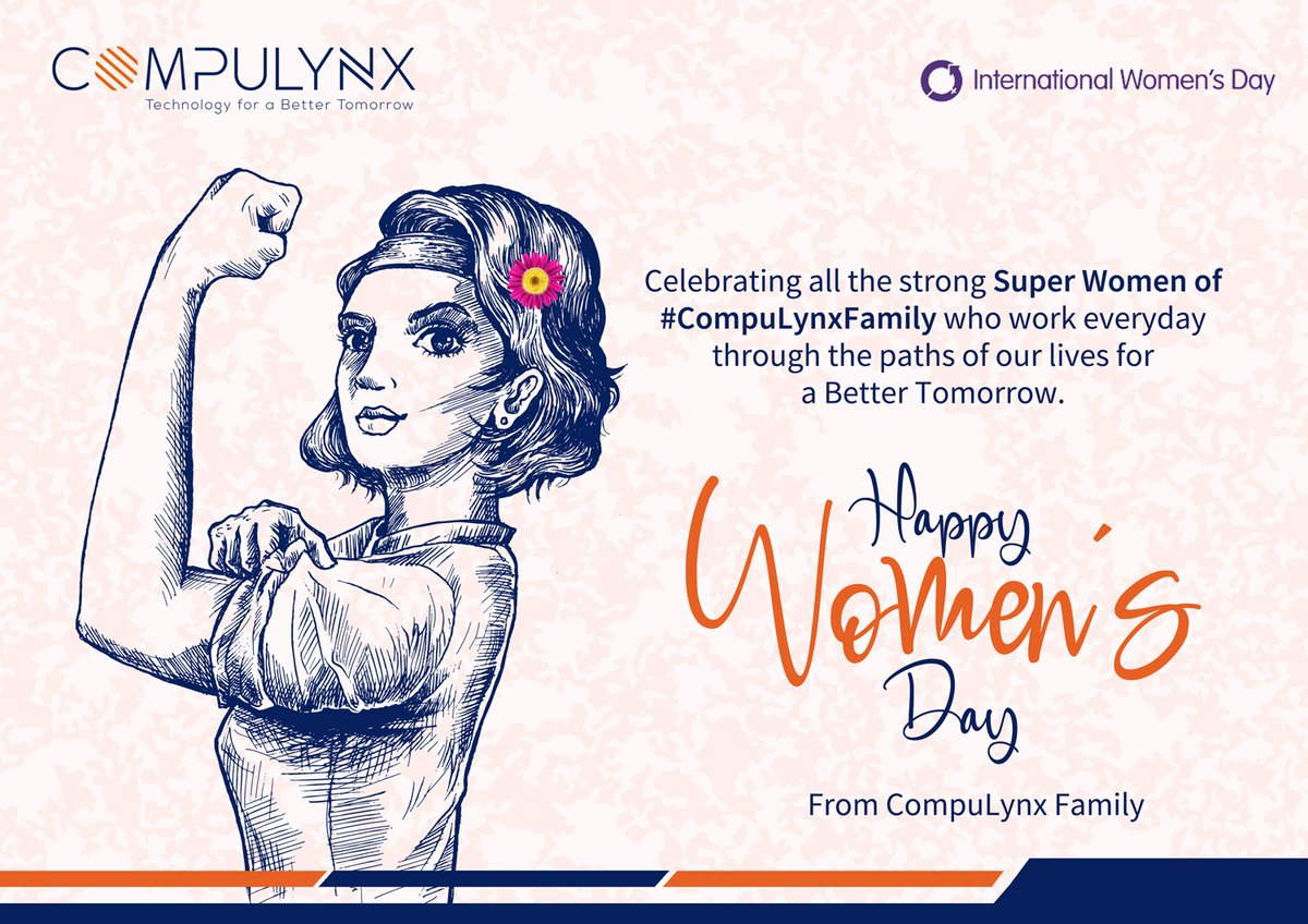 CompulynxLtd's tweet photo. Celebrating all the women who work hard through our lives for a #BetterTomorrow.
#HappyInternationalWomensDay From #CompuLynxFamily #IWD2022 https://t.co/vbPLlx8OMp